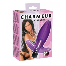 Фиолетовый анальный вибратор Charmeur - 11 см.