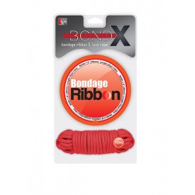 Набор для фиксации BONDX BONDAGE RIBBON & LOVE ROPE: красная лента и веревка