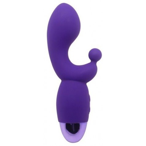 Фиолетовый вибратор INDULGENCE Rechargeable G Kiss - 16,5 см.